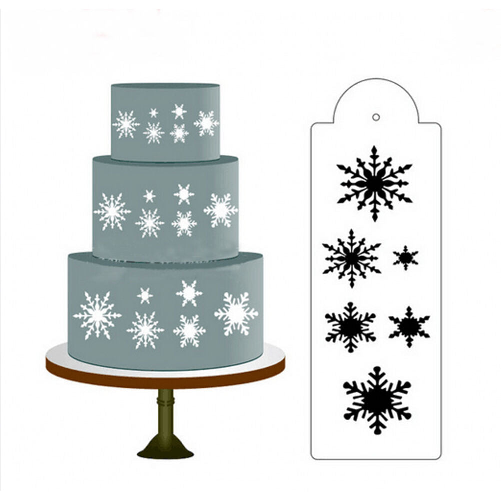Snow Flower Cake Stencil Fondant Designer Decorating Craft Cookie Baking T.l8
