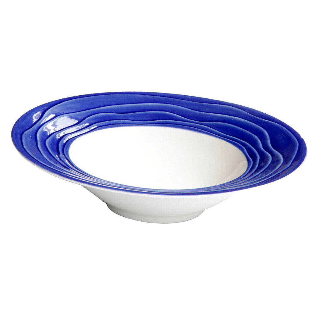 Ceramic Dinner Plate Fruit Salad Spaghetti Serving Plate Soup Bowl Dark Blue