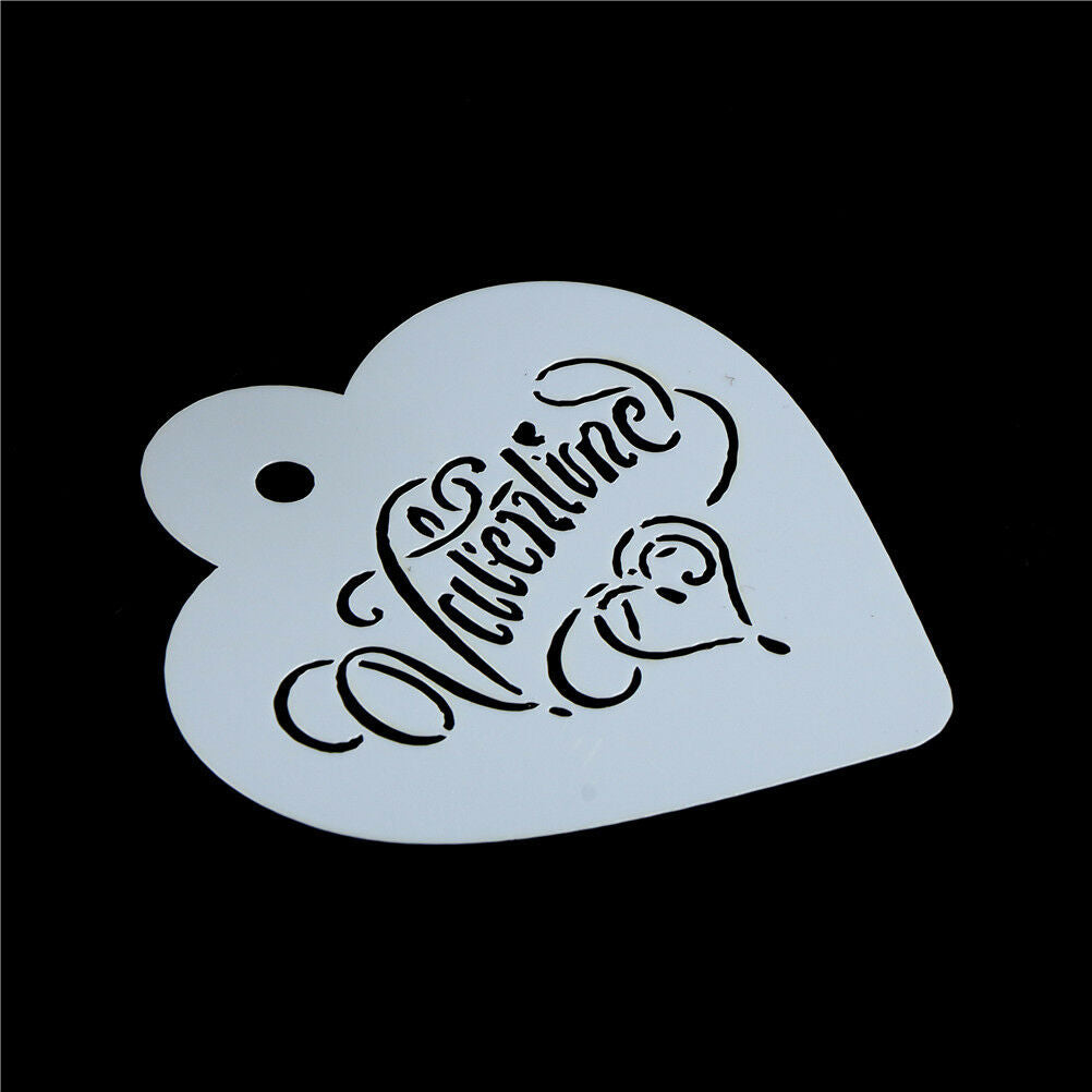 Valentine Cappuccino Coffee Stencils Cake Template Mold Strew Flowers To .l8