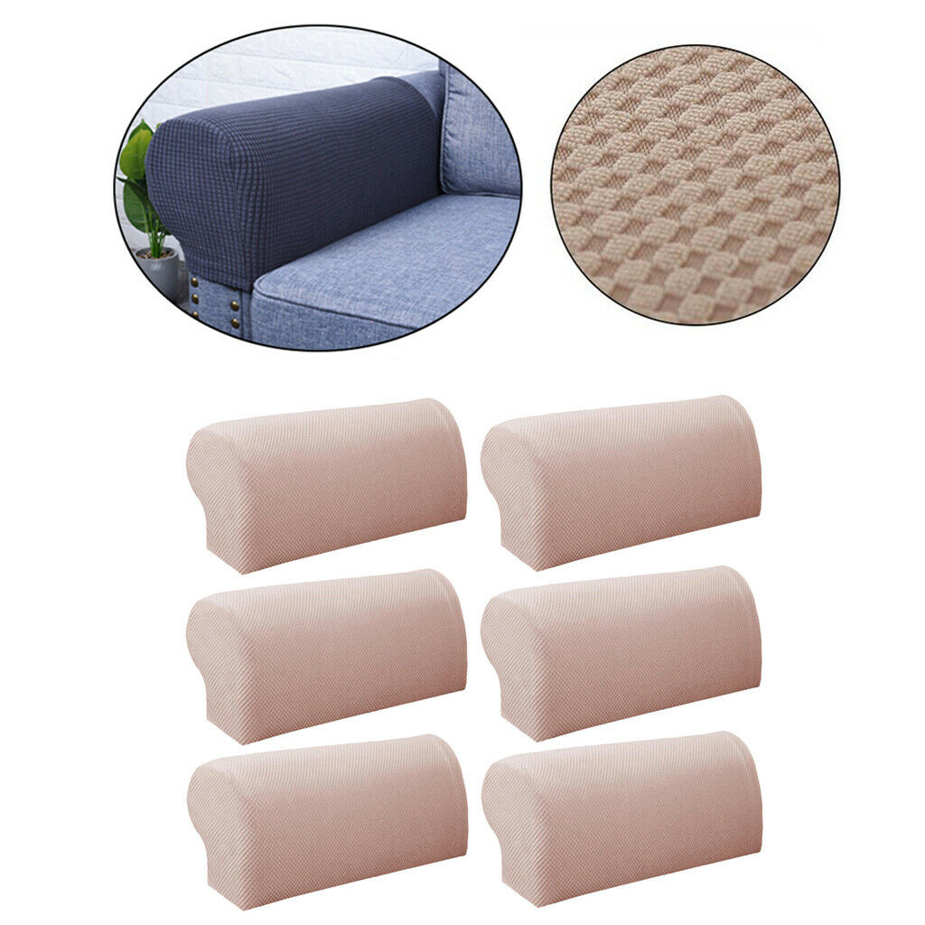 3 Pairs Thickened Stretch Polyester Sofa Armchair Armrest Covers Slipcovers