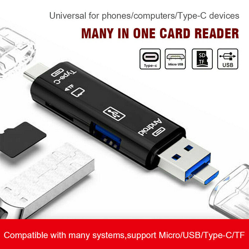 USB Memory Card Reader TYPE C to USB Micro SD SDHC TF OTG Adapter For Android