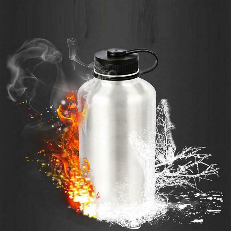 64oz 1.8L Beer Water Bottle Outdoor Double Wall Vacuum Stainless Steel Insulated
