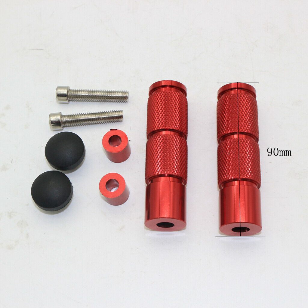2 Pairs CNC Anti-skid Footrests Foot Pegs for Motorcycle (Red & Black)