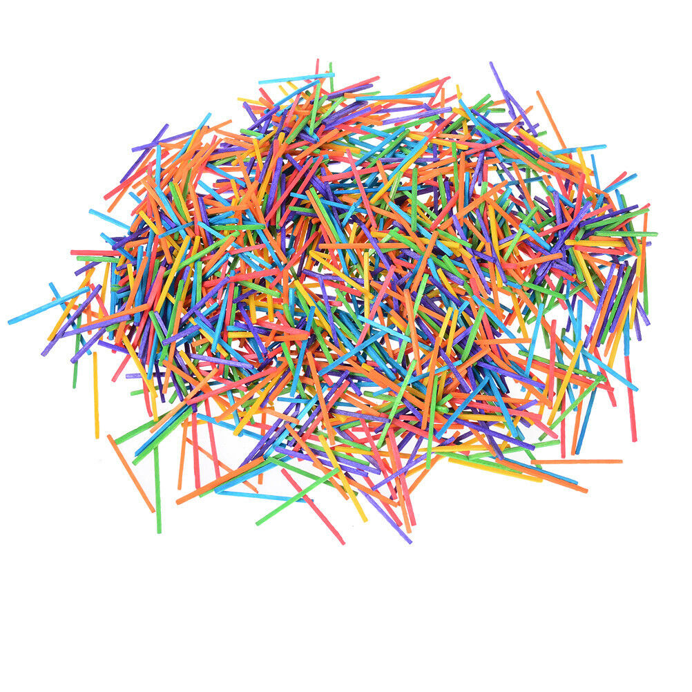 1000PCS Colored Craft Match Sticks Multi-Color Red Blue Green Yellow OrangeBDAU