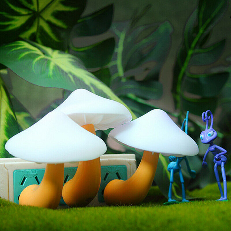 Mushroom Shape LED Night Light Baby Bedroom Lamp Living Room Light Decor US Plug