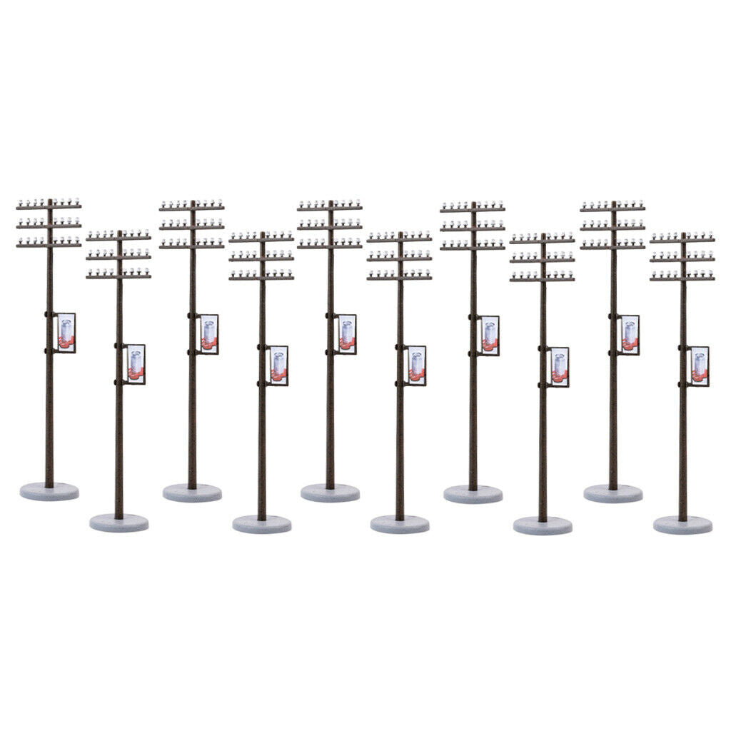 10PCS 8cm Plastic Detachable Electric Line Pole for Train Park LAYOUT 1:100