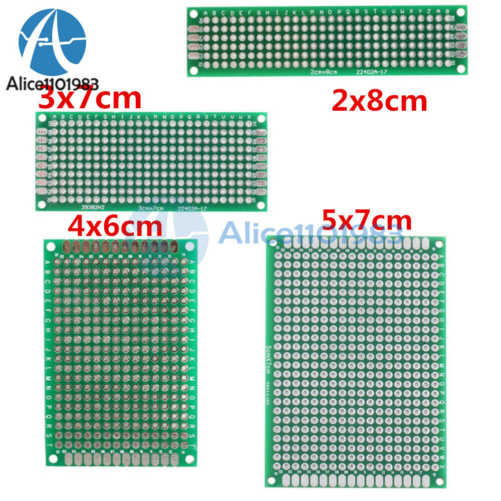 8PCS Double Side Prototype PCB Tinned breadBoard 5x7 4x6 3x7 2x8CM Each 2Pcs FR4