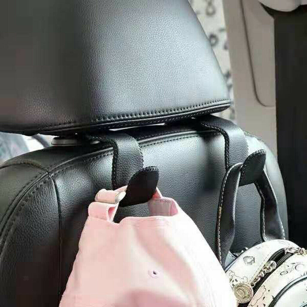 2Pieces Car Seat Headrest Hanging Hook Back Seat Purse Bag Coats Hanger