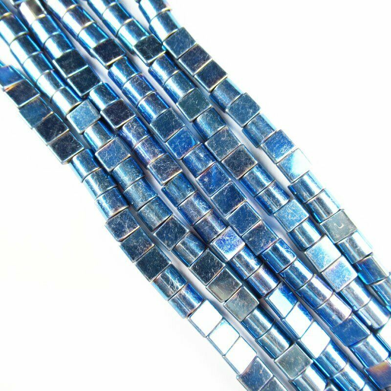 6x5x3mm Blue Hematite Half Ellipse Pendant Loose Bead 15.5 inch 24g A-426TS