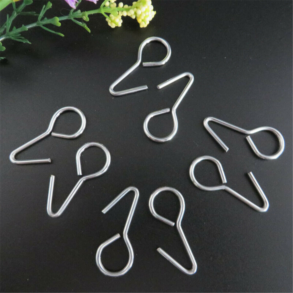 100X 1.5*28mm Metal Ring Tail S-Hooks For General Car Truck SUV Auto Seat Covers