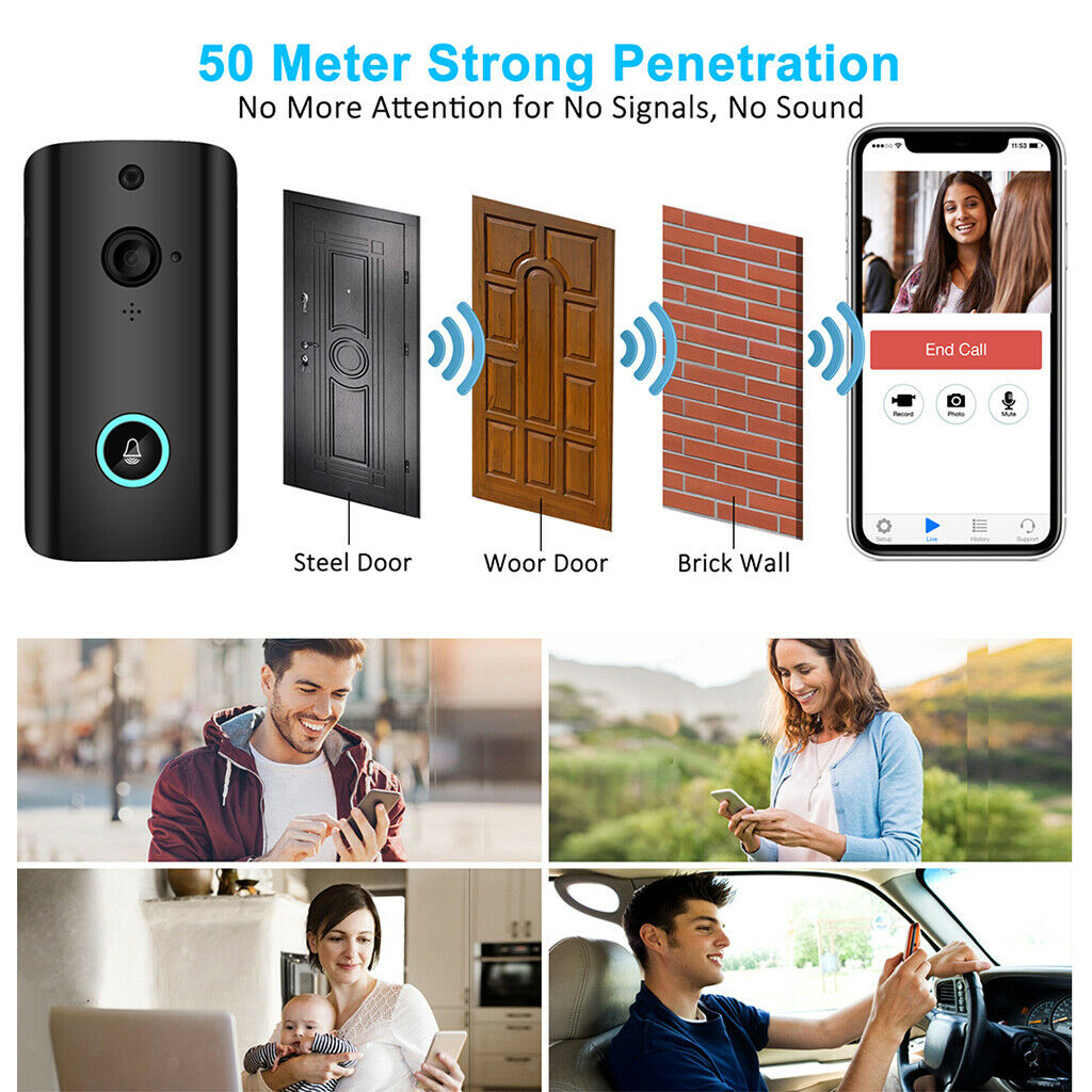 Wifi Motion Sensor Visual Doorbell Wireless HD 720P Two Way Video Door Phone