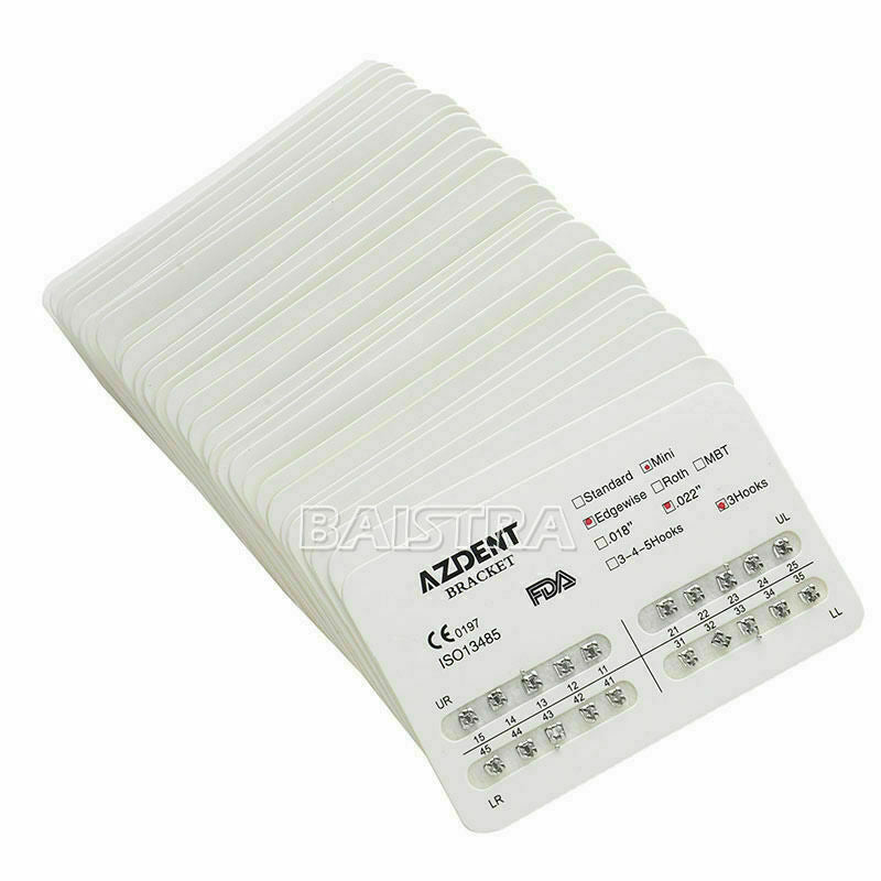 100Kits Orthodontics Brackets Braces Dental Edgewise Slot.022 Hooks 3 AZDENT NEW