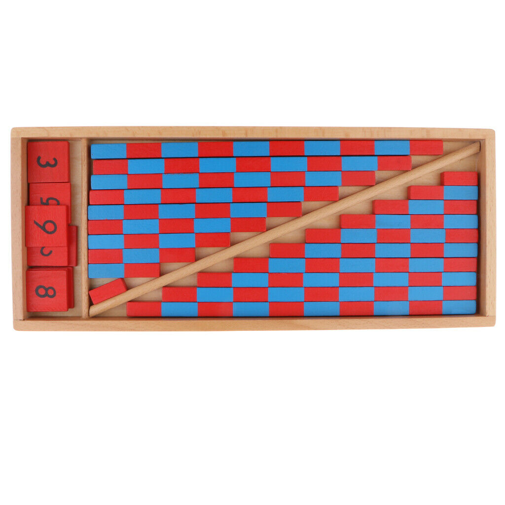 Montessori Small Number Numerical Rods with Number Tiles - Non-Toxic & BPA Free