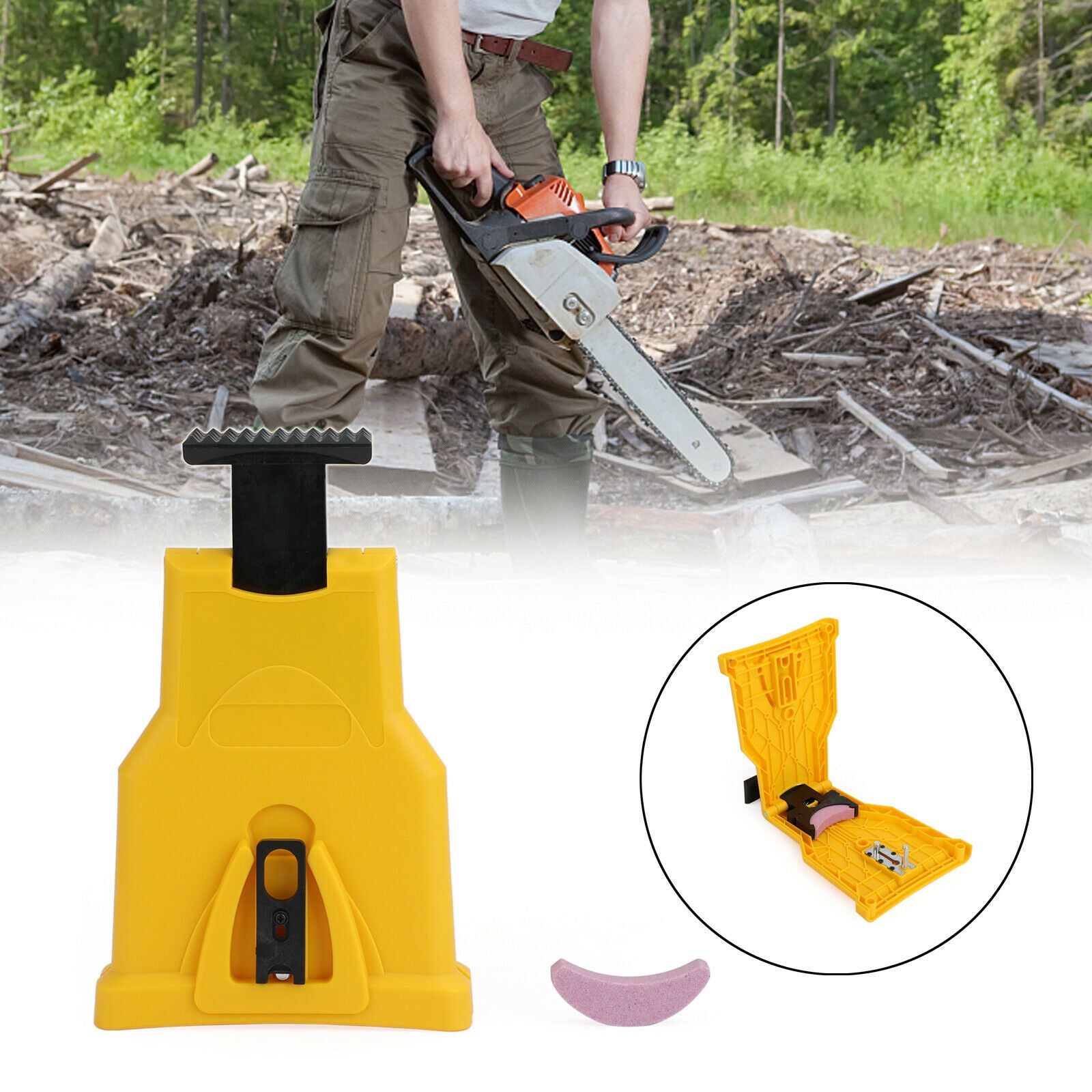 14-20" Chainsaw Teeth Sharpener Saw Chain Blade Fast Sharpening Stone System