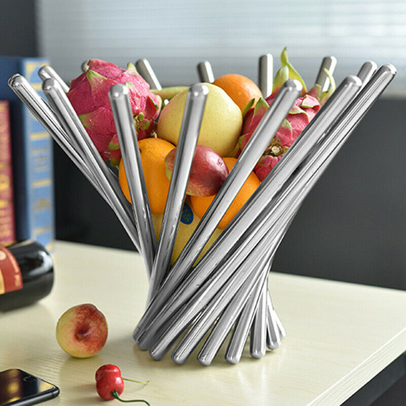 Home Stainless Steel Foldable Fruit Basket Tray Multi Removable Fruit TrayBDAU