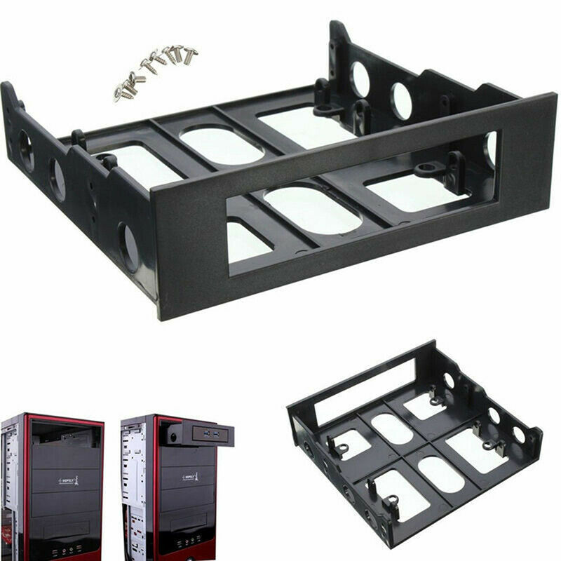 Black 3.5" to 5.25" Drive Bay Computer PC Case Adapter Mounting Brac OZBD