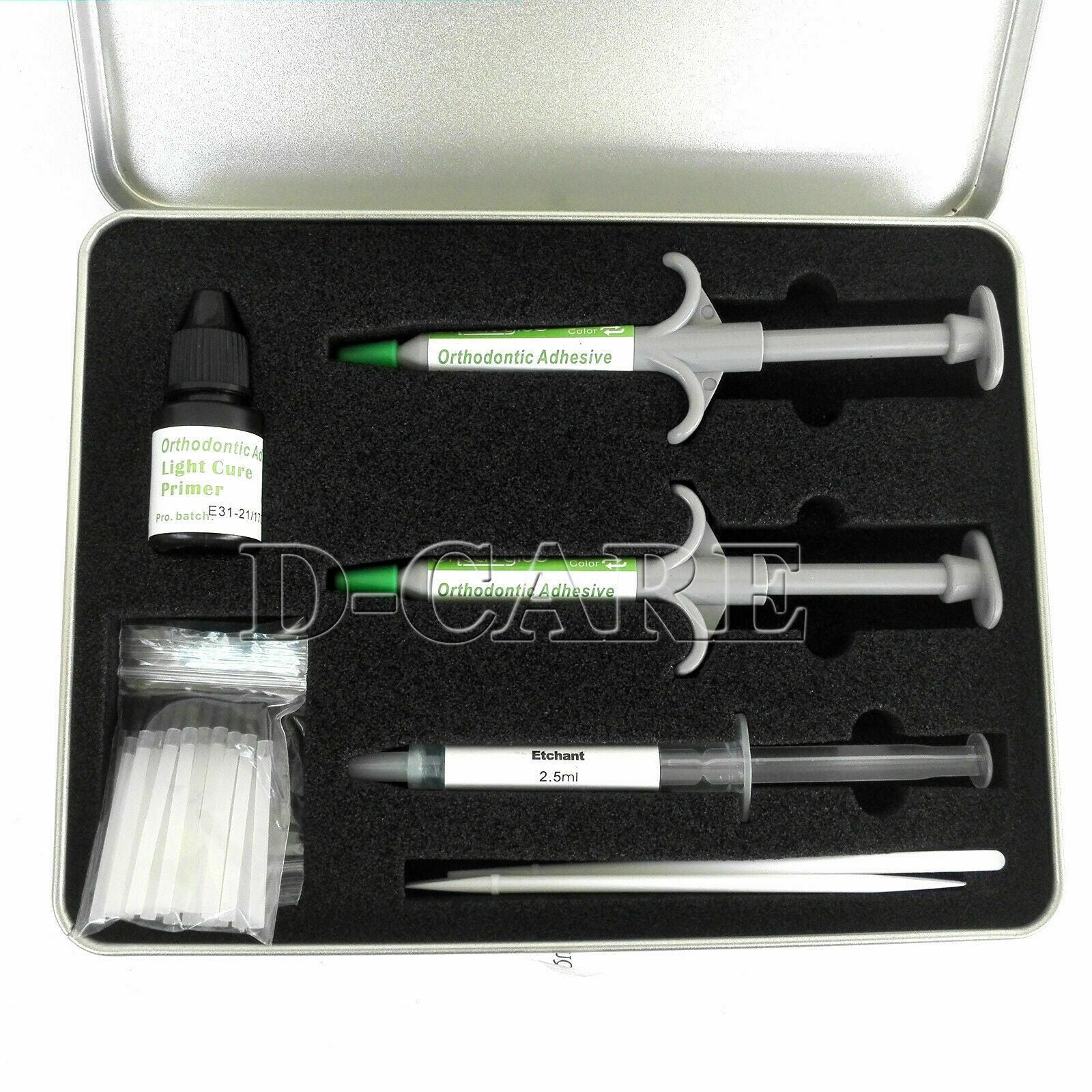 Dental Orthodontic Adhesive Paste Syringes 4.0g Primer Bottle 8.0ml Green Glue