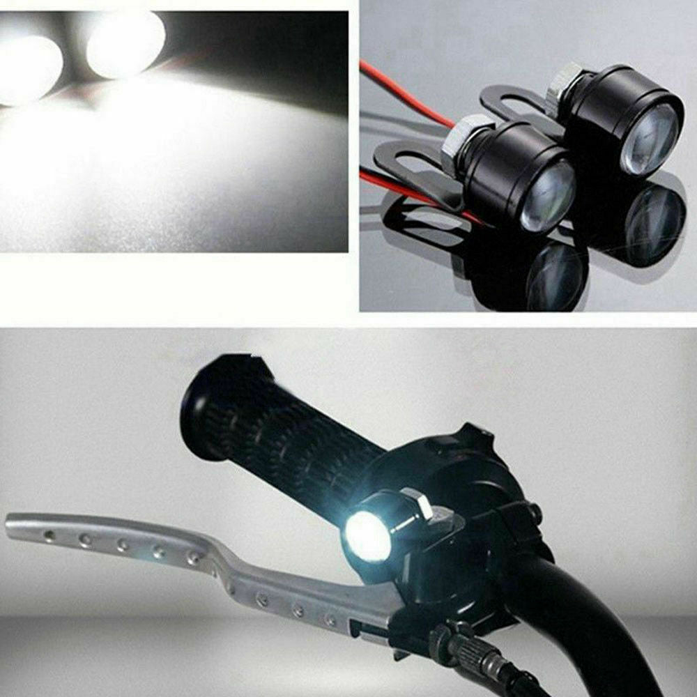 US - 2Pc Motorcycle Handlebar Spotlight Headlight Driving LED Light Lamp Set