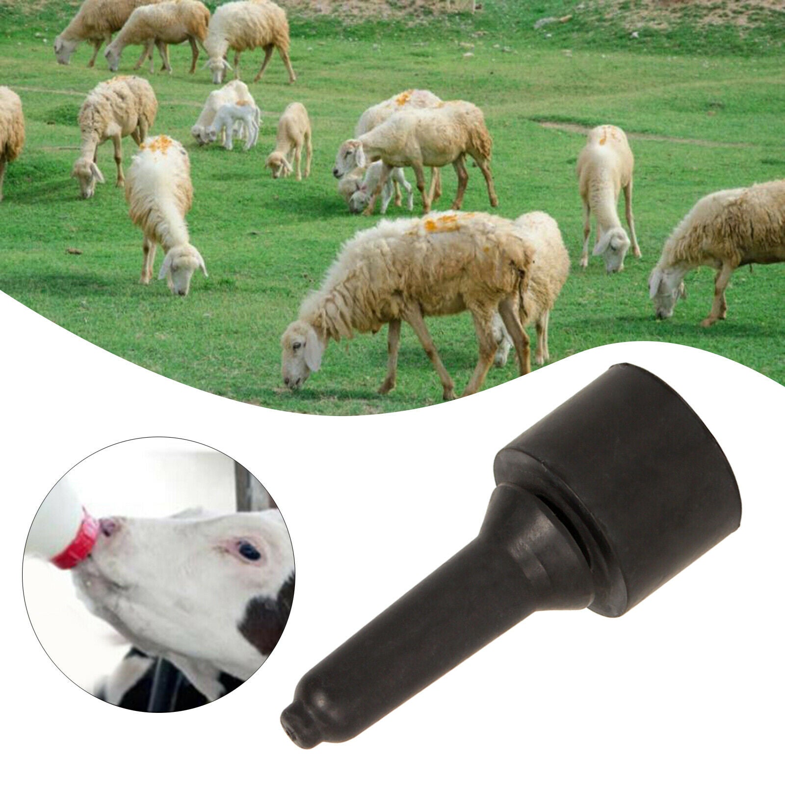 Livestock Nipple Soft for Nursing Cattle Calf Goat Small Animal 7.7x3.2cm