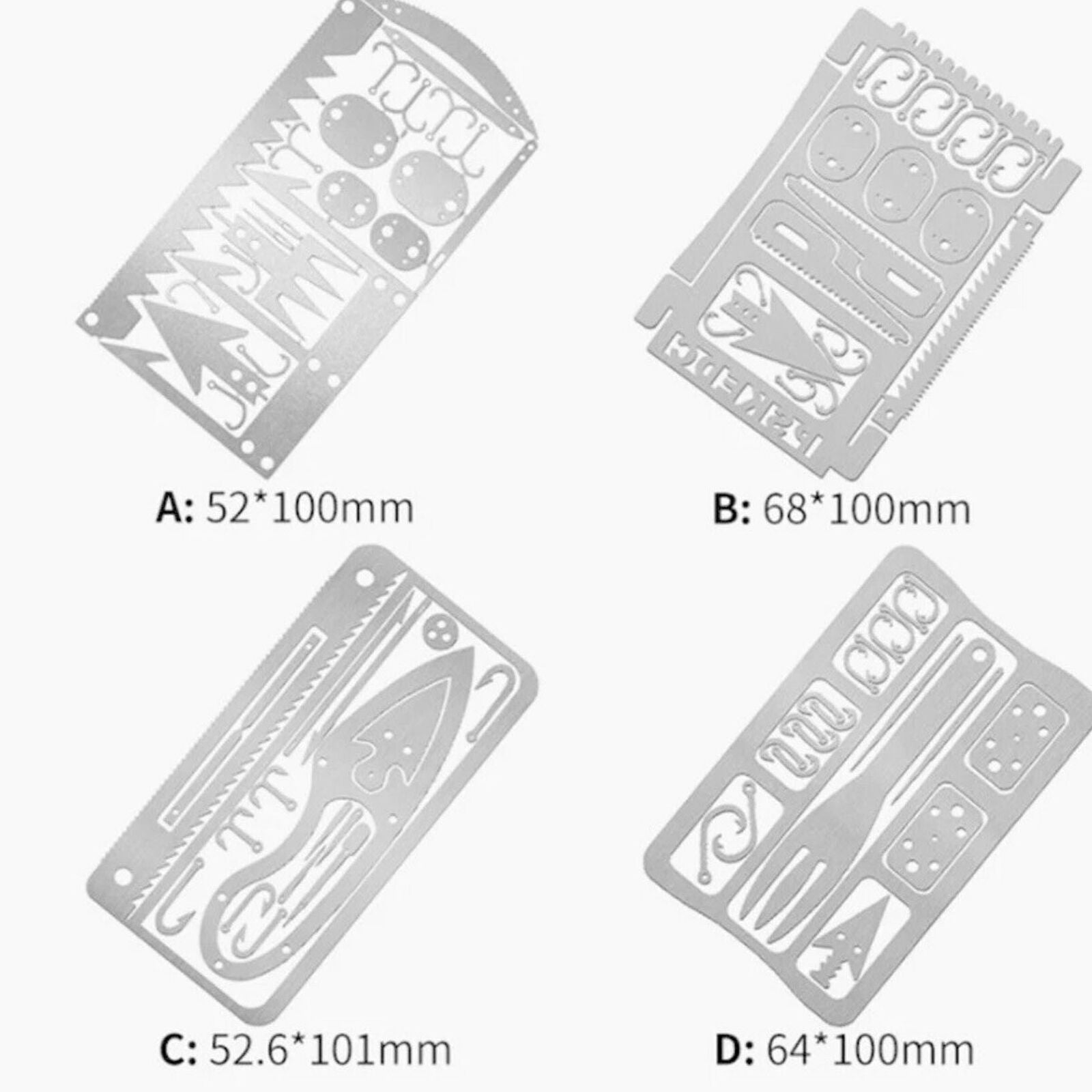 4Pcs Survival Tool Card Best Multitool Hunting Survival Kit Emergency Kit Pocket