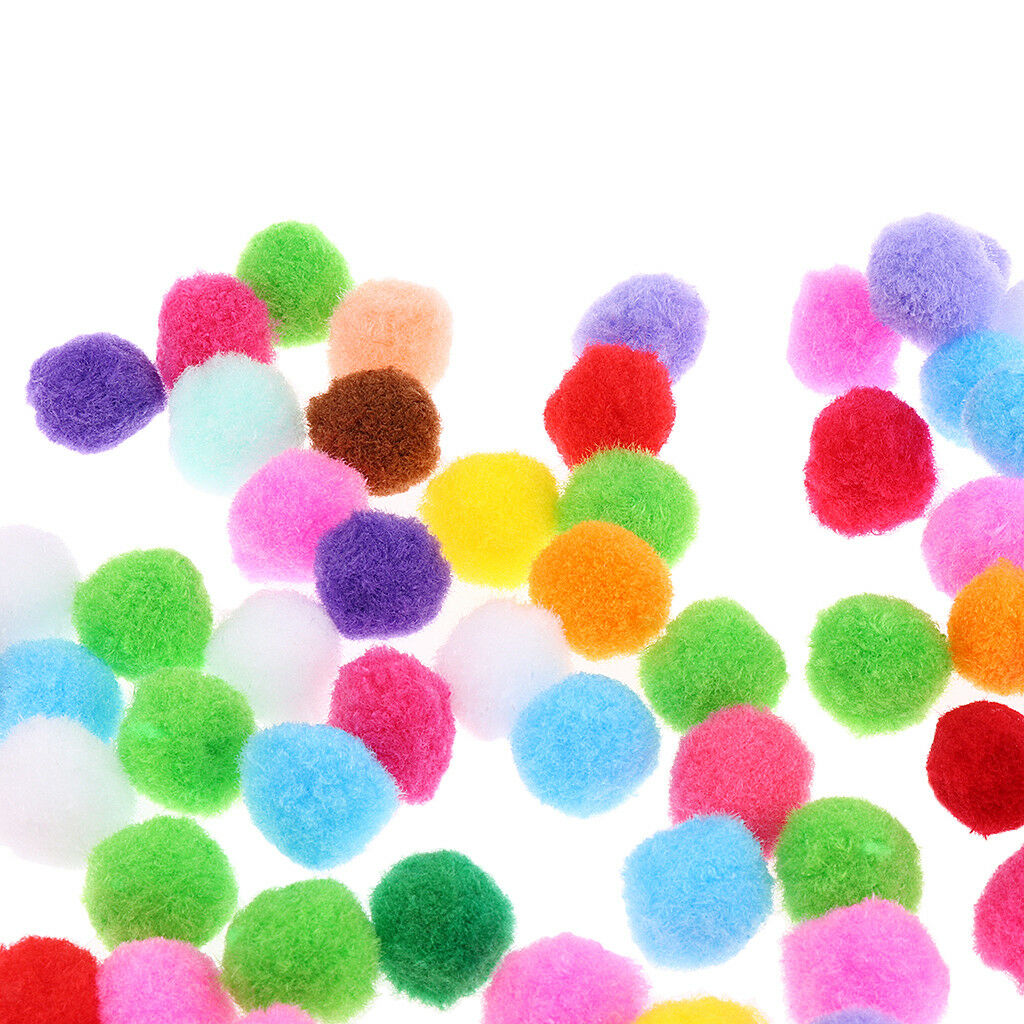100x Multicolor Felt Pompom Balls for Sewing Craft   Jewelry Making 25mm