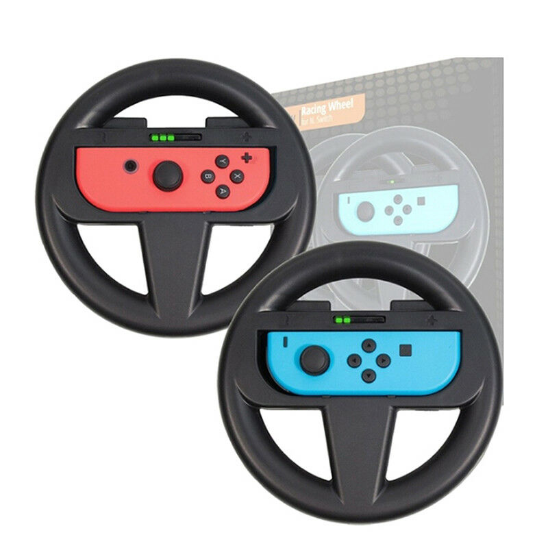 Black 2 pcs joy-con grip steering wheel handle controller for nintendo switch NC