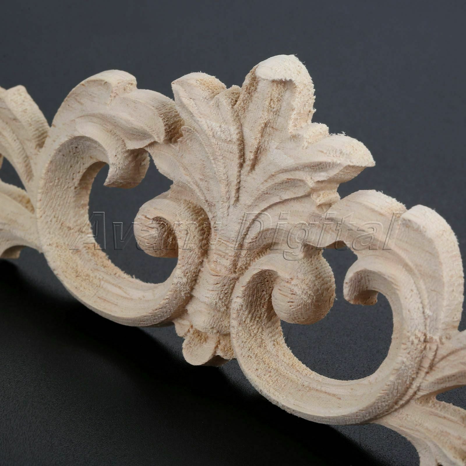 20*5cm European Style Wooden Carved Long Onlay Applique DIY Craft Decor Oak Wood