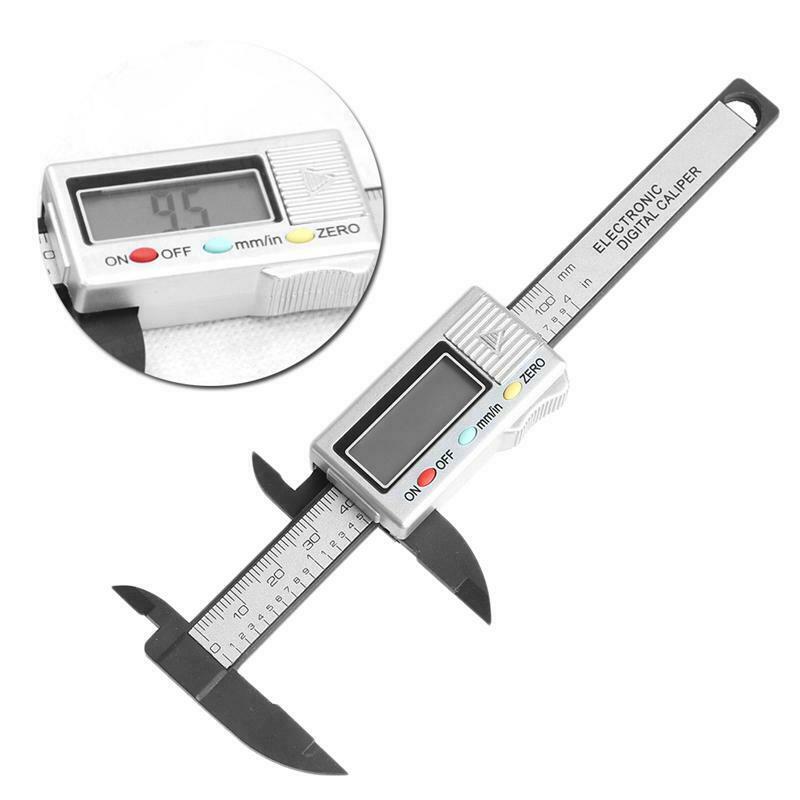 100mm 4inch LCD Digital Electronic Carbon Fiber Vernier Caliper Gauge Micrometer