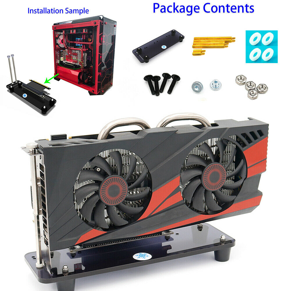 PCI-E3.0 16X Riser Card Cooler Stand Vertical Graphics Card Holder Bracket