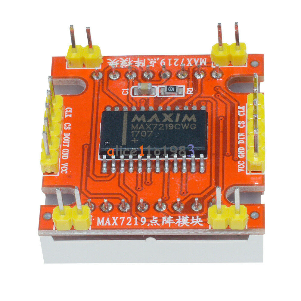 Red MAX7219 Dot Matrix Module Arduino Microcontroller Module