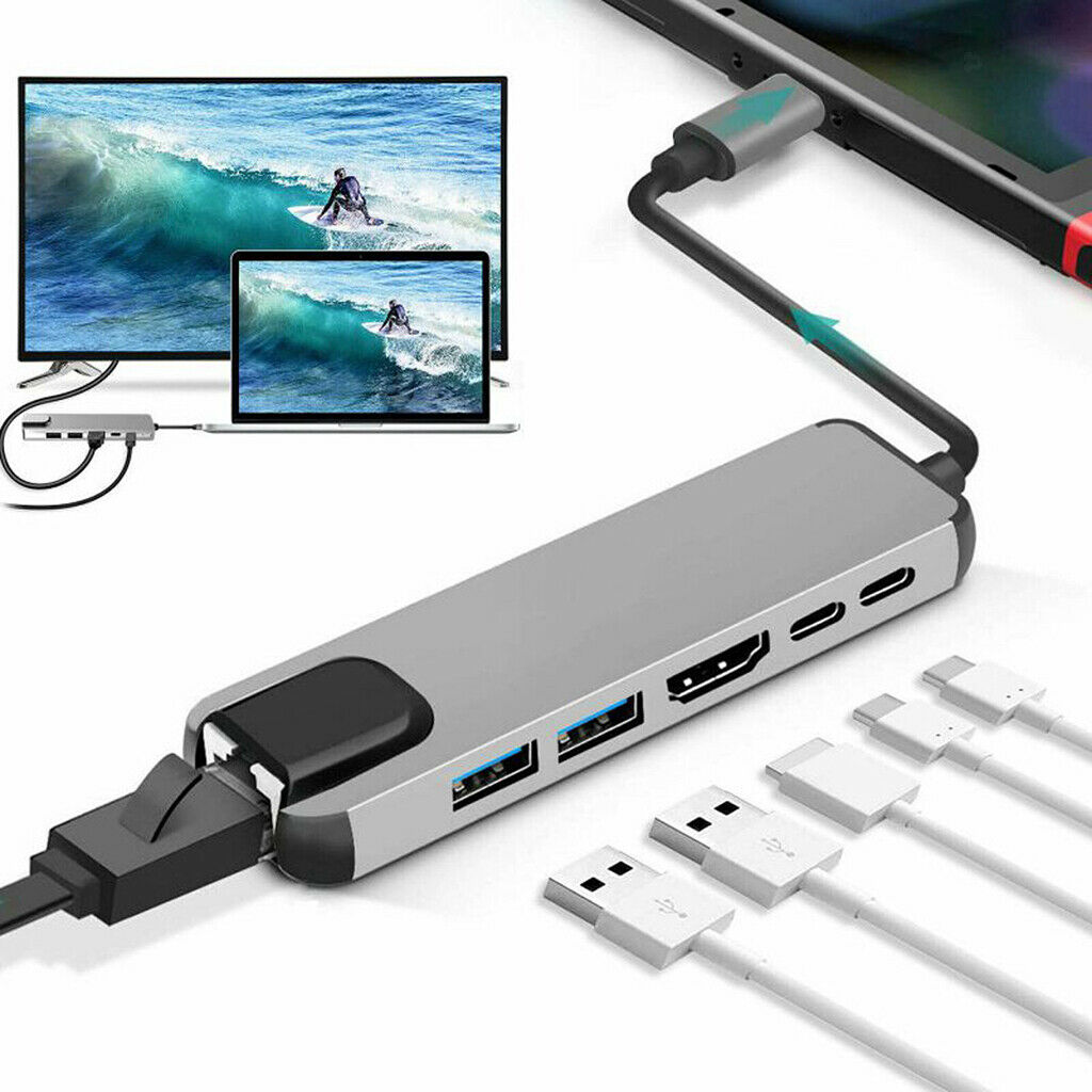 Multiport USB-C HUB to 4K HDMI USB3.0 PD Charge  Adapter For MacBook Pro Air