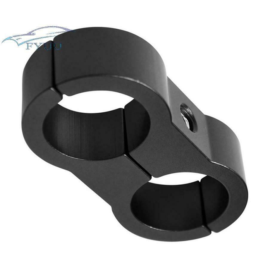 8X Black CNC AN4 Braided Fuel Oil Hose Line Separator Clamp 11-12mm O.D Anodise