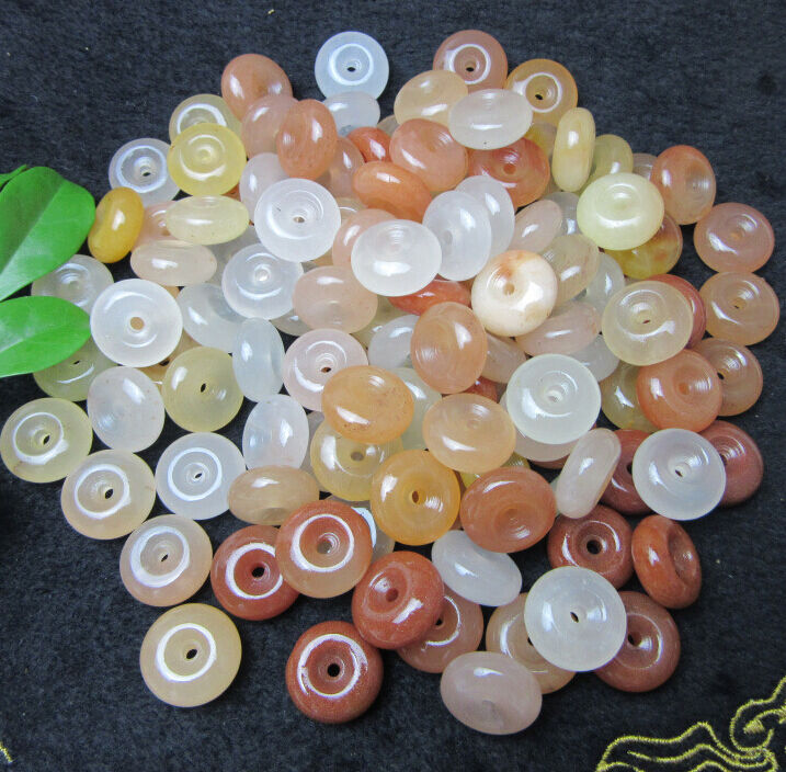 15mm Hand-polished natural Gobi desert gem good luck peace buckle 10PCS A+