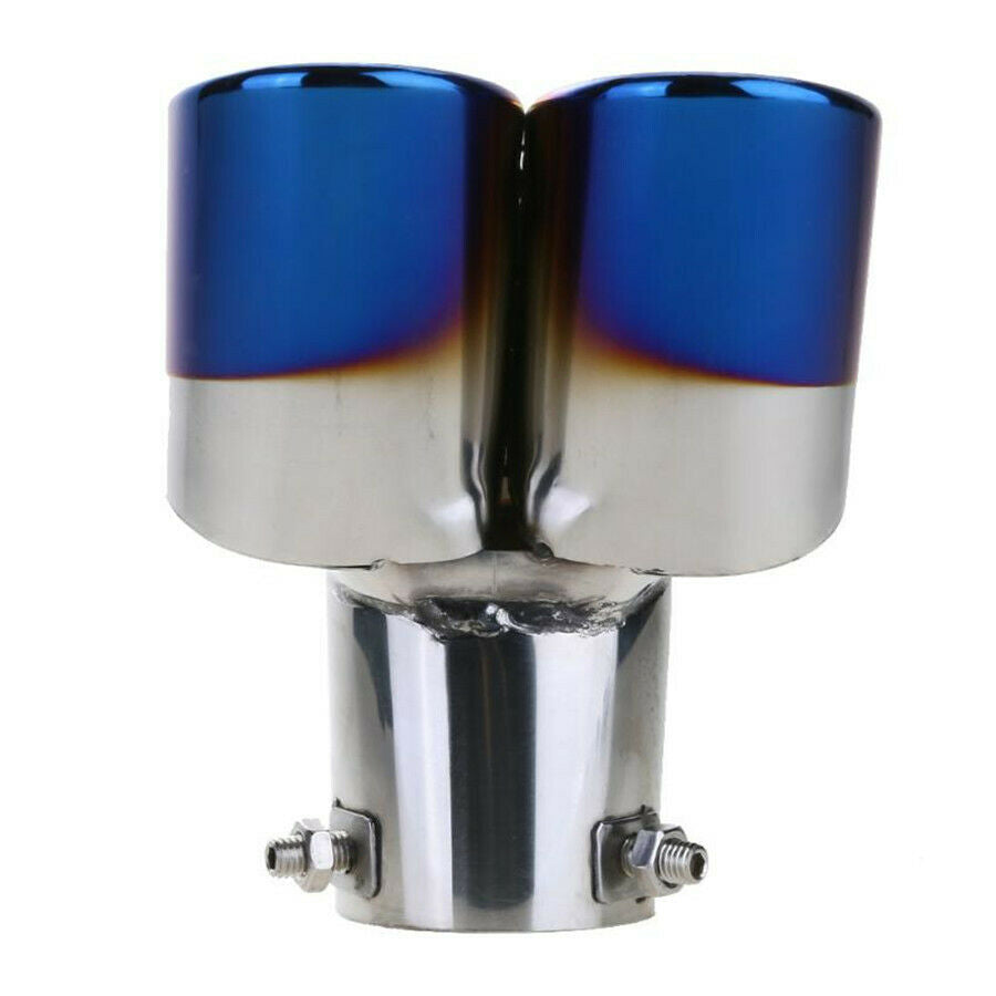 2.5'' Stainless Steel Car Rear Exhaust Tip Tail Pipe Muffler Tip Bright Blue