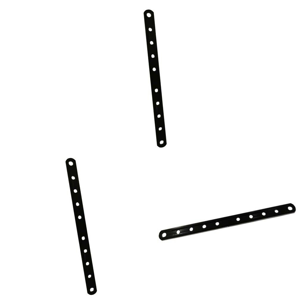 3 Sets Motorcycle 6 Holes Exhaust Muffler Strap Bracket Drilled Black