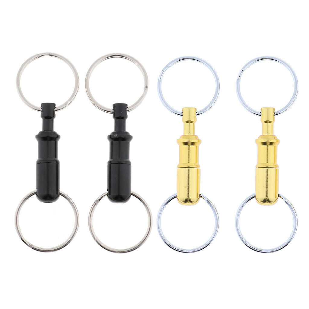 4x Quick Release Keychain Double Rings Convenient Handy Outdoor Travel