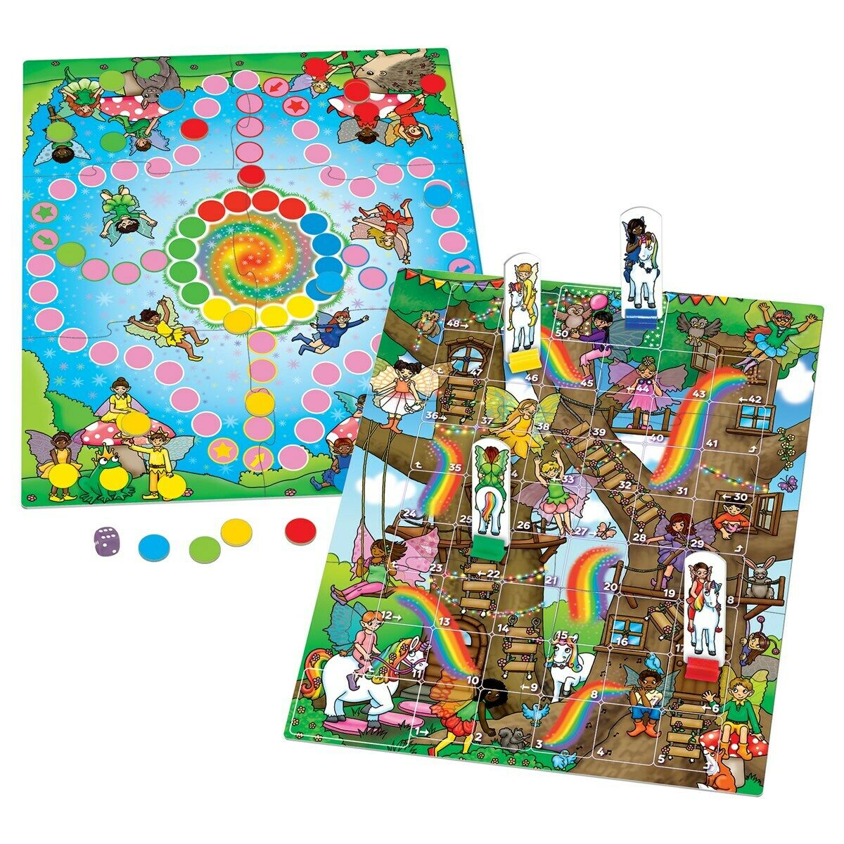 Orchard Toys 059 Fairy Snakes & Ladders & Ludo Board Game Children Age 5 Years+