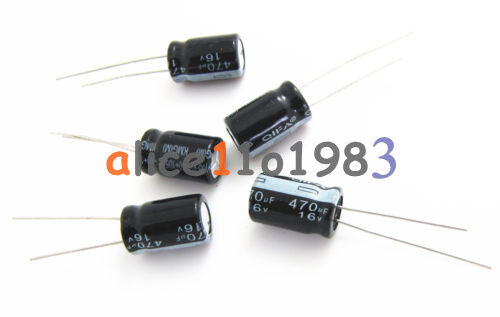 50PCS 470uF 16V 105C 8mm*12mm Radial Electrolytic Capacitors 470uF 16V