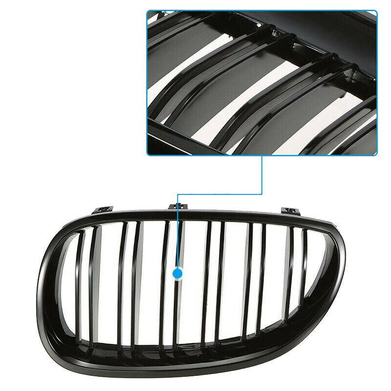 Front Kidney Grill Double Slat Double Line Grille for BMW E60 E61 5 Series 03-10