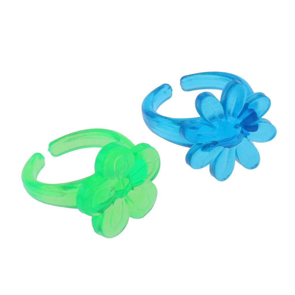 12 Pieces Mixed Color Kids Plastic Diamond Rings Jewelry for Kids