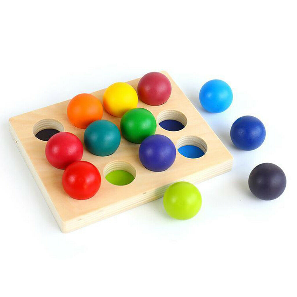 12 Color Rainbow Sorting & Counting Game Toys Board Game Puzzle Toys 18x14x2cm