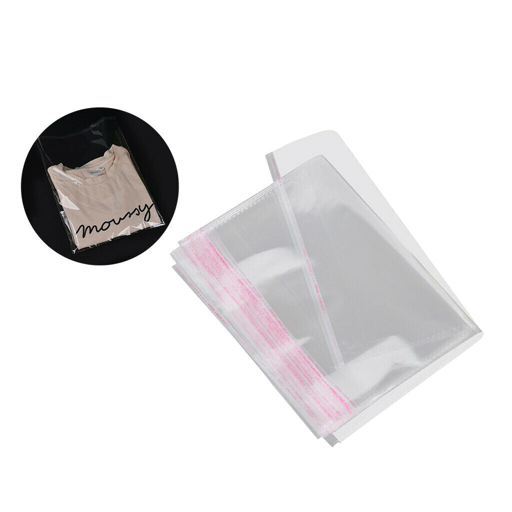 100 Pieces Large Clear Resealable Cello / Cellophane Bags For