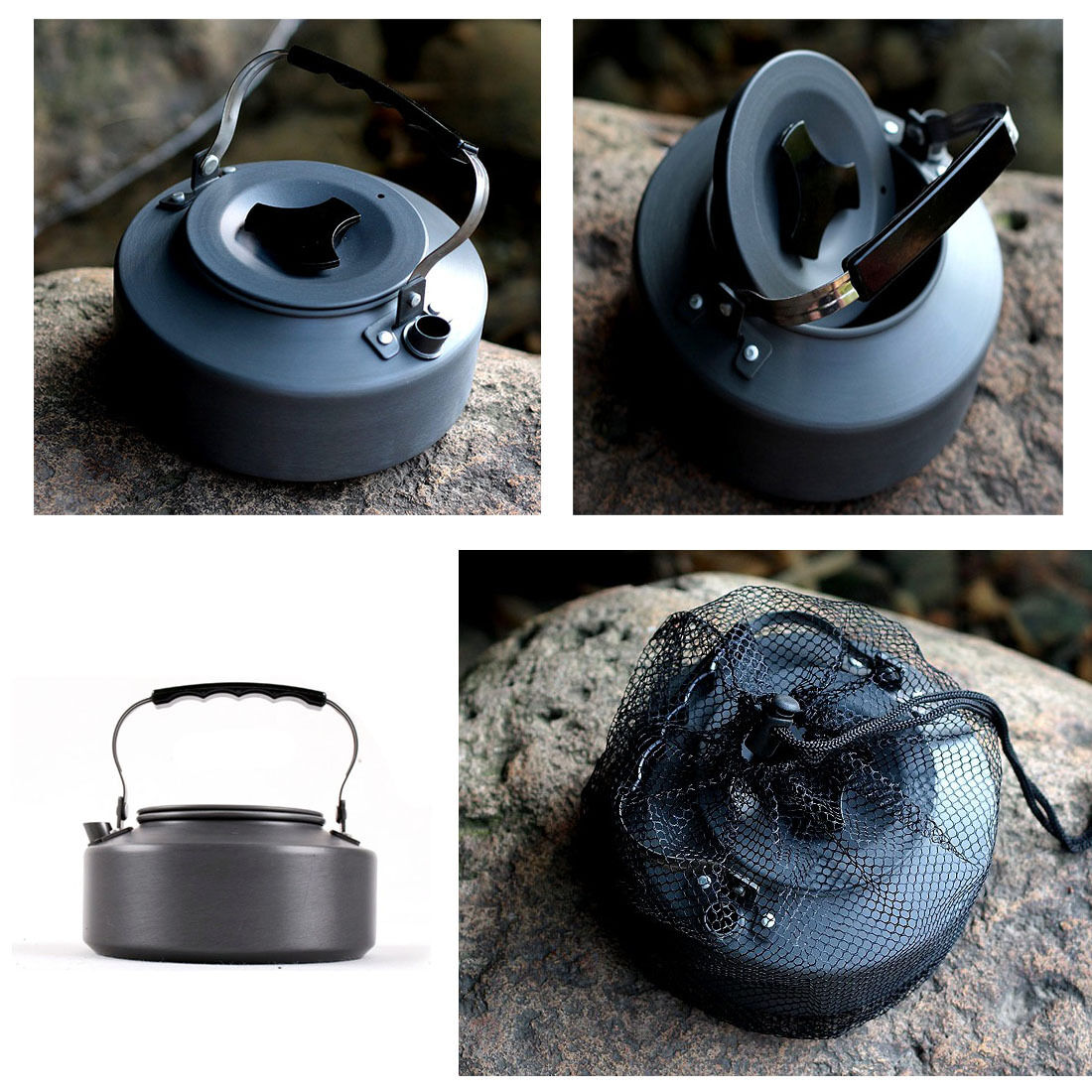 Survival Camping Hiking Picnic Best Aluminum Water Coffee Teapot Kettle 1.1L