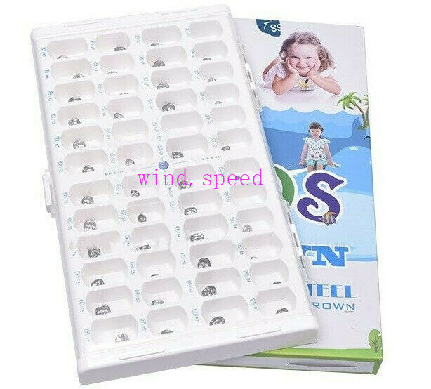 48pcs Stainless Steel Dental Kids Primary Molar Crowns Preformed Pediatric Crown