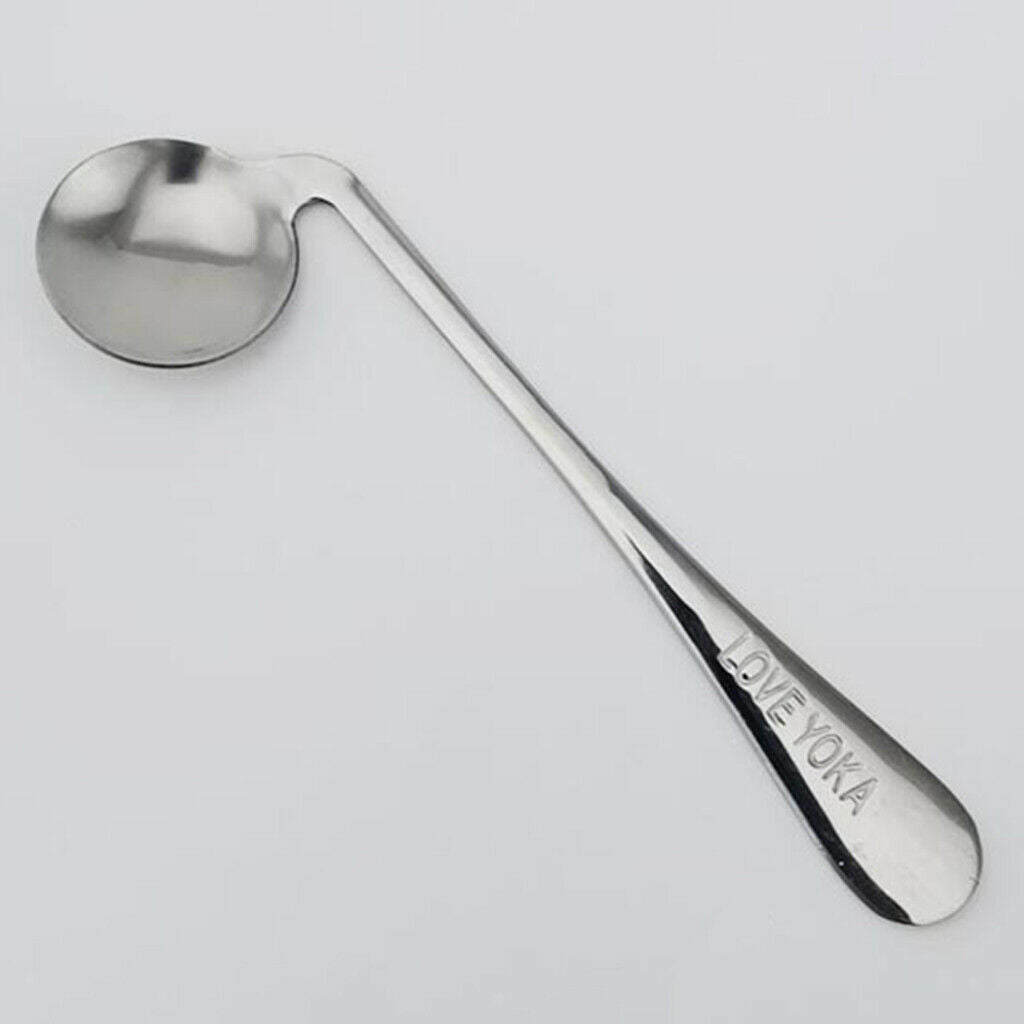 2X Stainless Steel Left/Right Angled Spoon Curved Utensils Soup Spoon Right