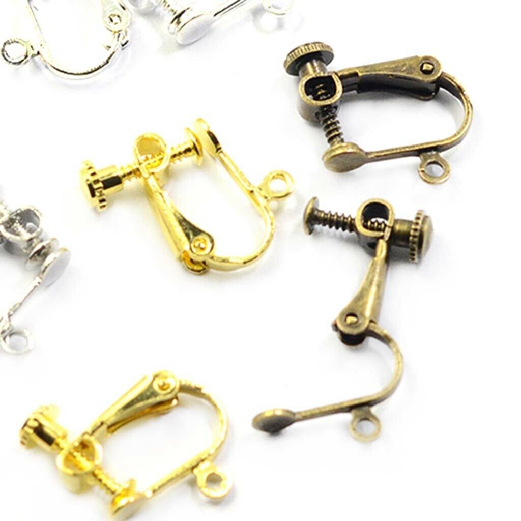 10 Pack Metal Earrings Converter Clamps Clip On Screw Earring Findings Craft
