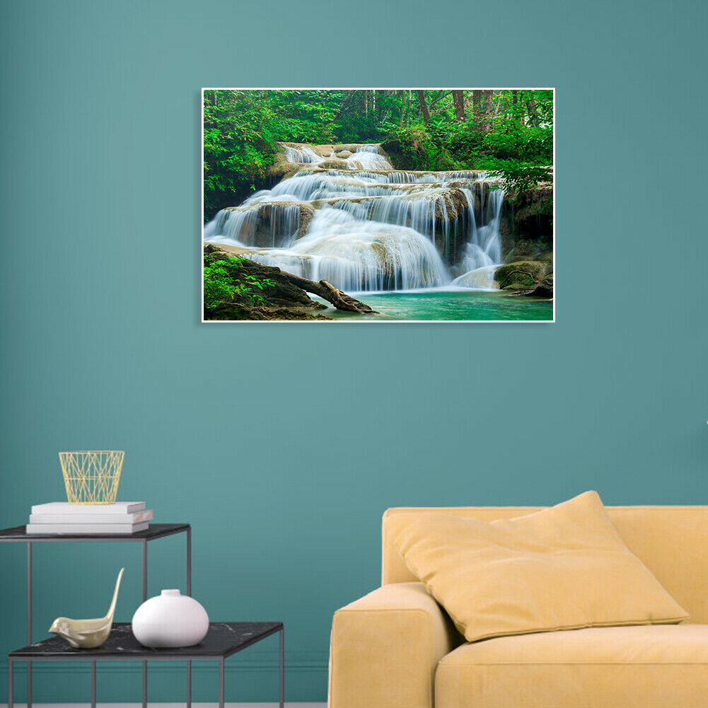 5D DIY Diamond Painting Needlework Full Drill Waterfall Cross Stitch Kit @