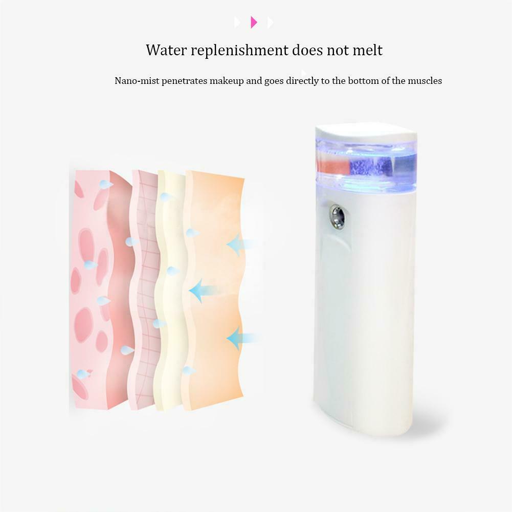 USB Nano Mist Sprayer Facial Steam Face Humidifier Cold Spray Beauty Device @