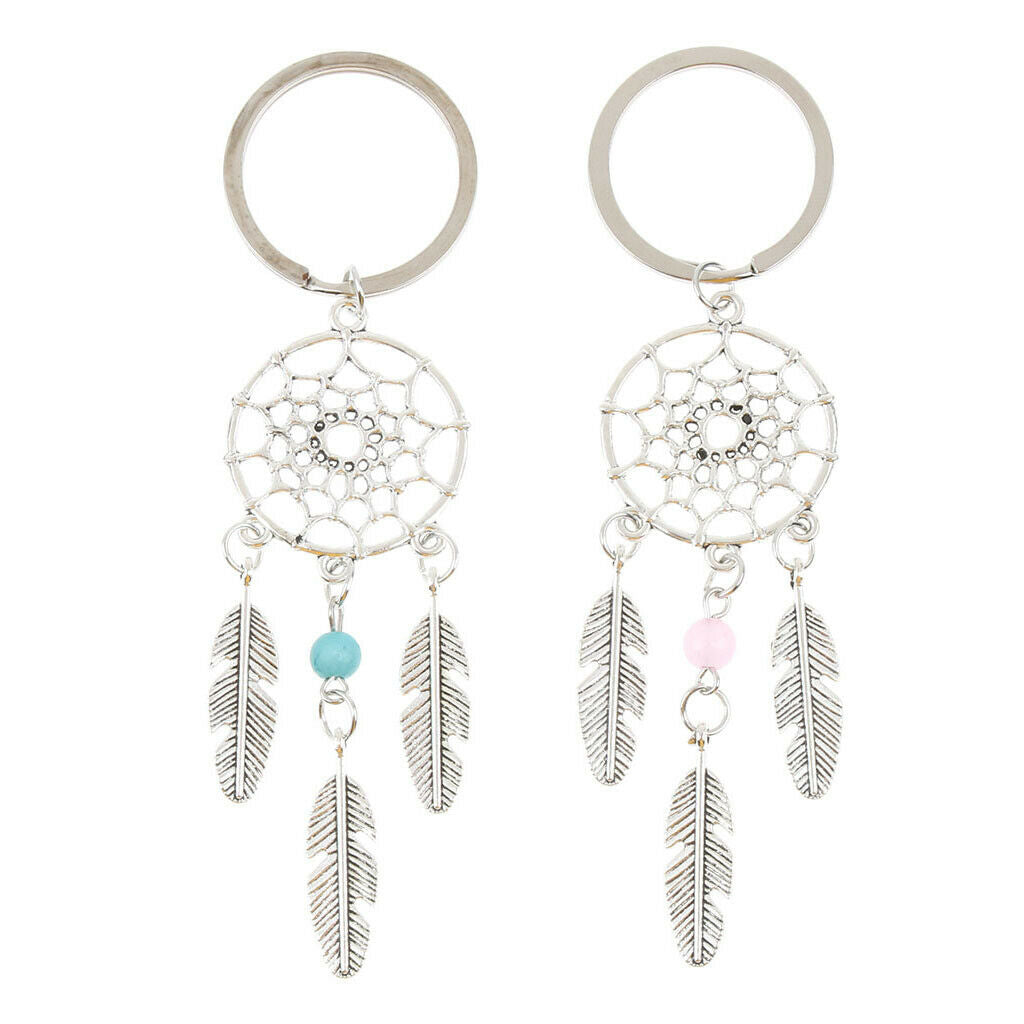 Set of 2 Handmade Dreamcatcher Key Ring Chain Charm for Phone Ornaments