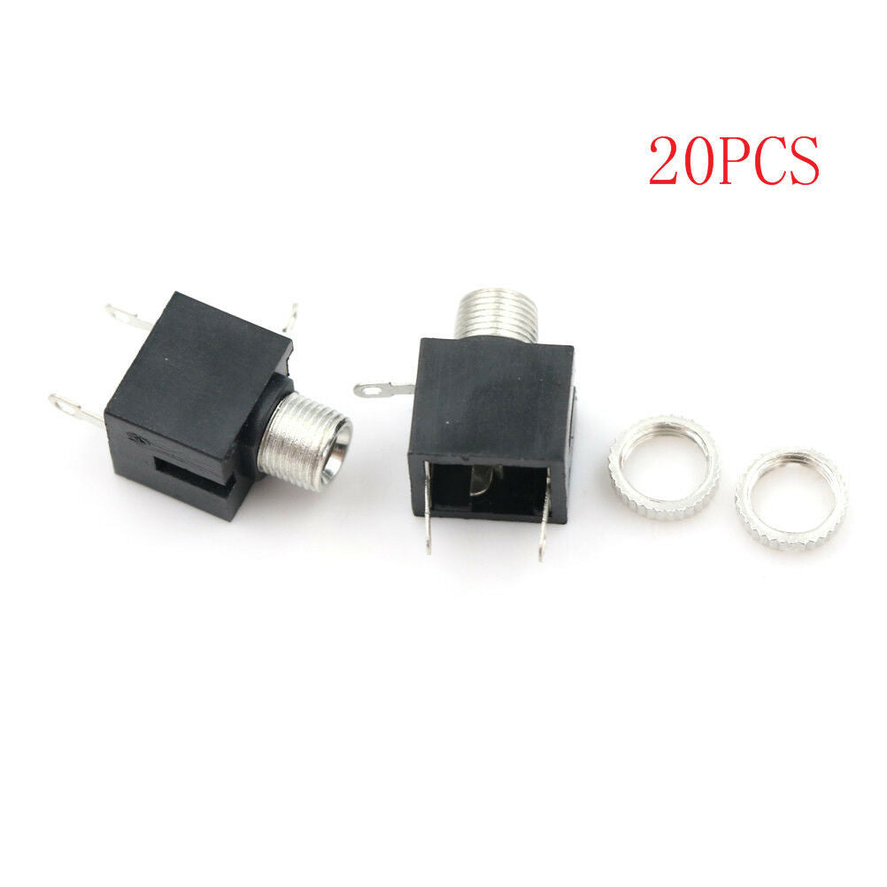 20pcs 3.5mm Female Connector 3 Pin Headphone Jack Socket Mono Channel PJ-301M DD